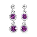 Radiant Ember Garnet 1.20 ctw Earrings in Rhodium Over Sterling Silver - Sticky add to cart bar