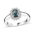 Luxoro 10K White Gold AAA Narsipatnam Alexandrite, Diamond (G-H, I2) (0.20 cts) Ring (Size 7.0) 1.00 ctw - Sticky add to cart bar