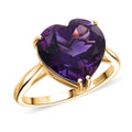 Luxoro 10K Yellow Gold AAA Lusaka Amethyst Heart Ring (Size 10.0) 5.65 ctw - Sticky add to cart bar