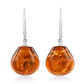 Baltic Amber Pebble Drop Earrings in Sterling Silver - Sticky add to cart bar