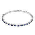 NY Closeout Kyanite and White Topaz 6.38 ctw Bangle Bracelet (6.75 In) in Sterling Silver with 1.5g Titanium Spring - Sticky add to cart bar