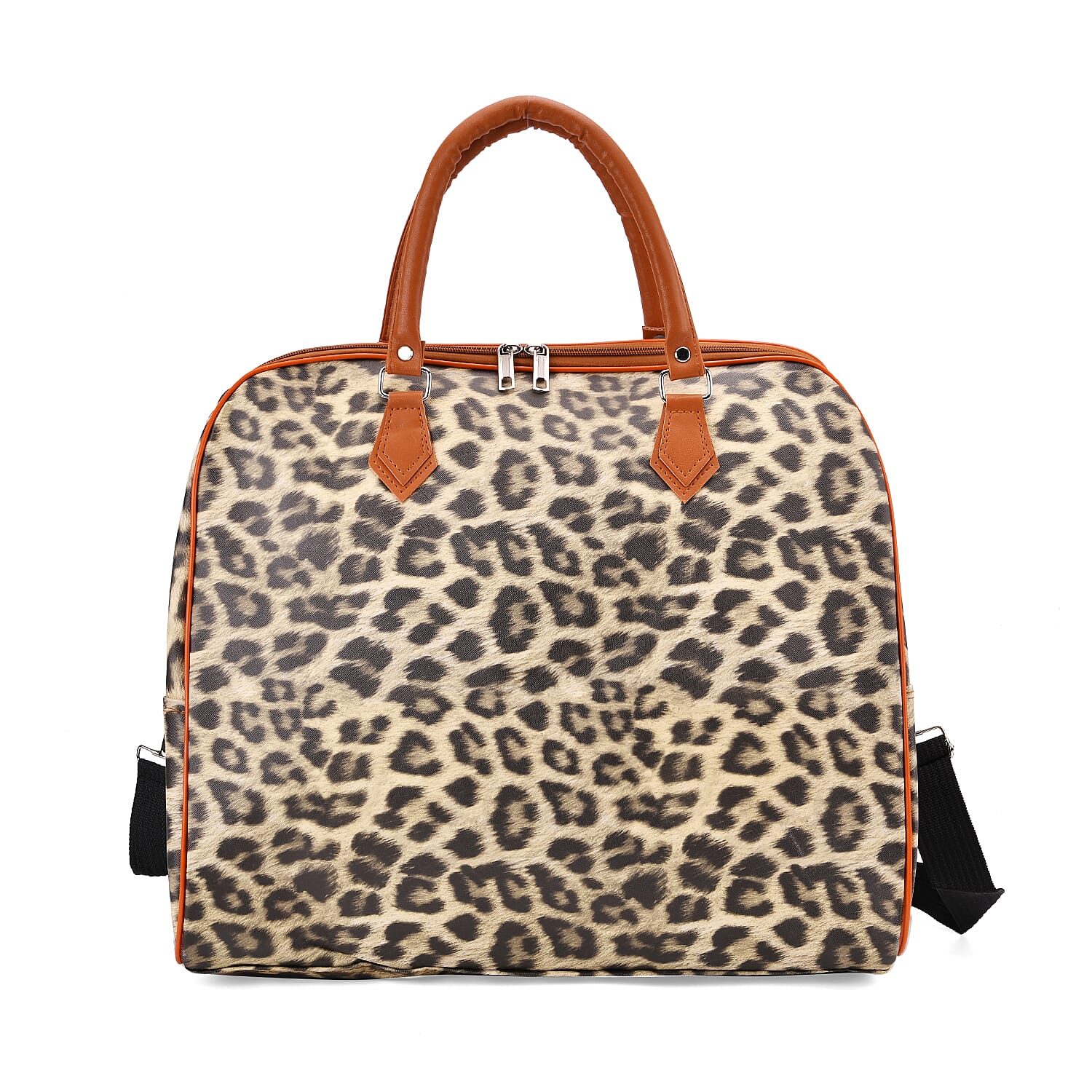 Black, Yellow Leopard Pattern Tote Bag with 40" Shoulder Strap