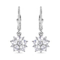 D'Joy Premium Malagasy Moonstone and White Zircon 2.50 ctw Floral Lever Back Earrings in Rhodium Over Sterling Silver - Sticky add to cart bar