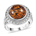Karis Script Stone 6.15 ctw Ring in 18K YG Plated and Platinum Bond (Size 8.0) - Sticky add to cart bar
