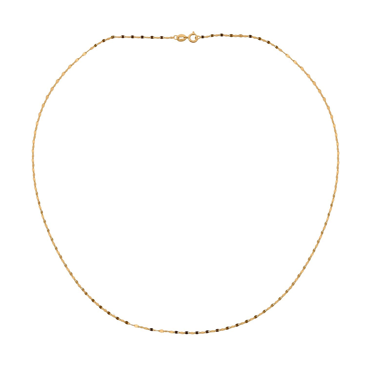 Forzantina Chain Necklace in 18K Yellow Gold 18 Inches 0.70 Grams