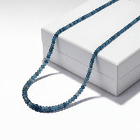 Certified & Appraised Rhapsody AAAA Santa Maria Aquamarine 60.00 ctw Beaded Necklace in 950 Platinum 18-20 Inches