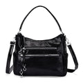 Khaki Dark Purple Faux Leather Crossbody Bag (12.2"x5.51"x9.84) with Shoulder Strap - Sticky add to cart bar