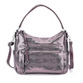Khaki Dark Purple Faux Leather Crossbody Bag (12.2"x5.51"x9.84) with Shoulder Strap - Sticky add to cart bar
