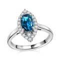 Rhapsody 950 Platinum AAAA Ratanakiri Blue Zircon, Diamond (E-F, VS) (0.43 cts) Ring (Size 7.0) (6.55 g) 4.85 ctw - Sticky add to cart bar