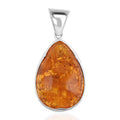 Baltic Amber Honey Drop Pendant without Chain in Sterling Silver - Sticky add to cart bar