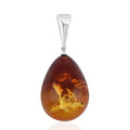 Baltic Amber Glow Drop Shape Pendant without Chain in Sterling Silver - Sticky add to cart bar