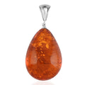 Baltic Amber Aura Drop Shape Pendant without Chain in Sterling Silver - Sticky add to cart bar