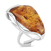 Baltic Amber Ring in Sterling Silver (Size 10.0)