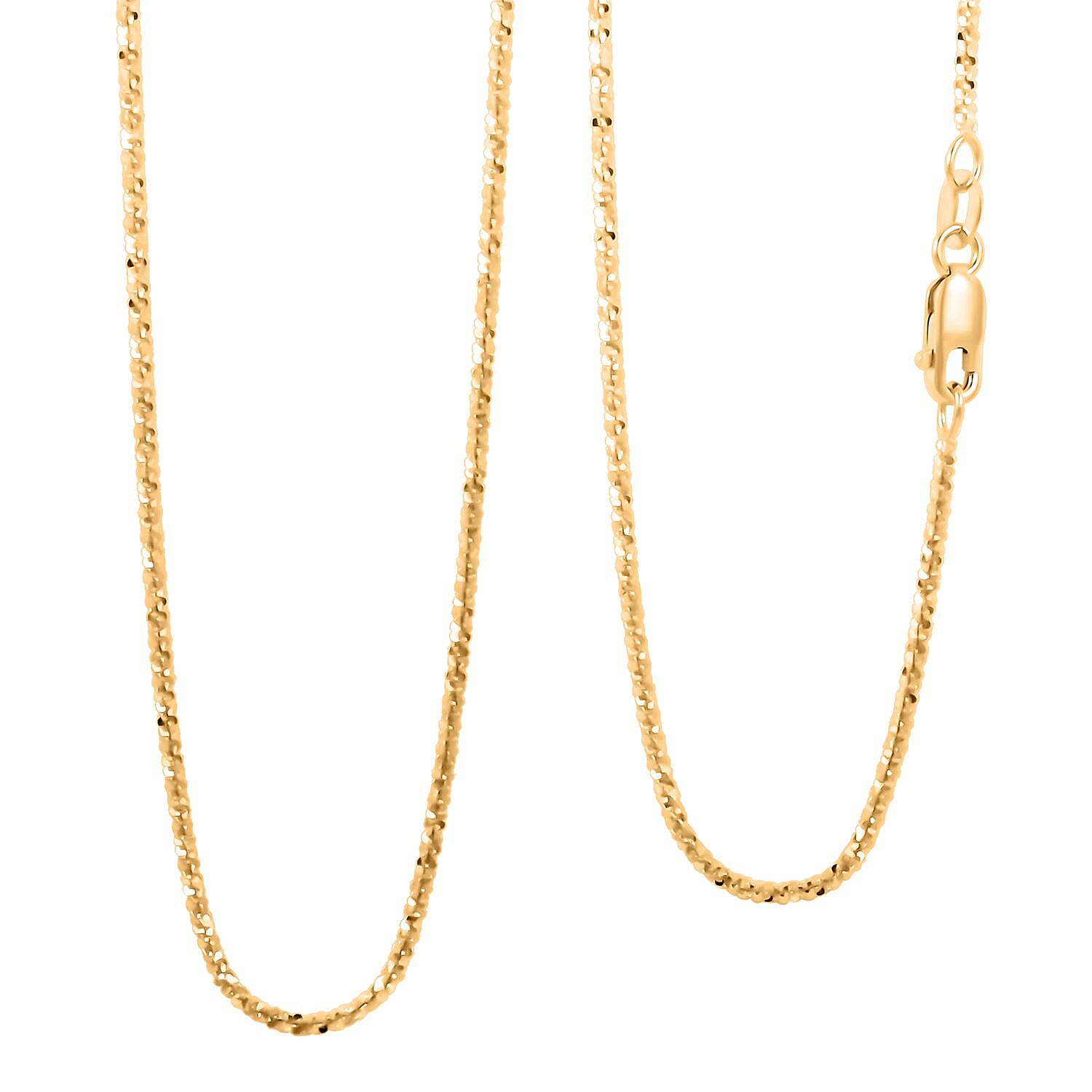 Italian 10K Yellow Gold 1.2mm Sparkle Necklace 18 Inches 1.90 Grams
