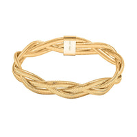 Italian 8.0mm Braided Mesh Bangle Bracelet in 10K Yellow Gold (7.25 In) 2.80 Grams