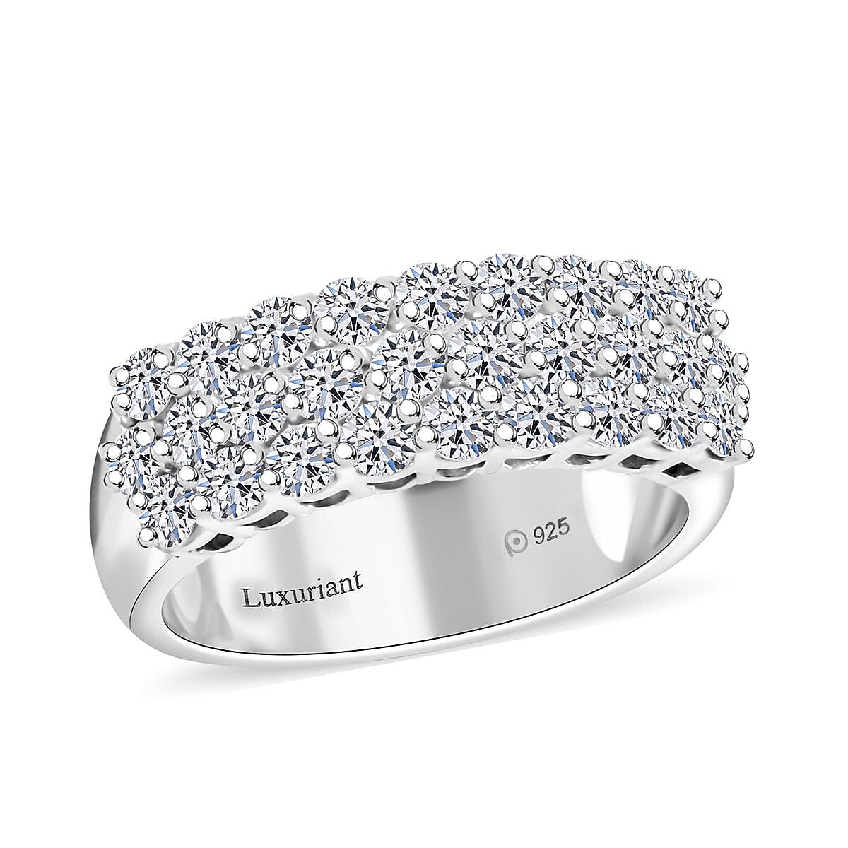 Luxuriant Lab Grown Diamond (G, SI) Ring in Sterling Silver (Size 7.0) 1.50 ctw