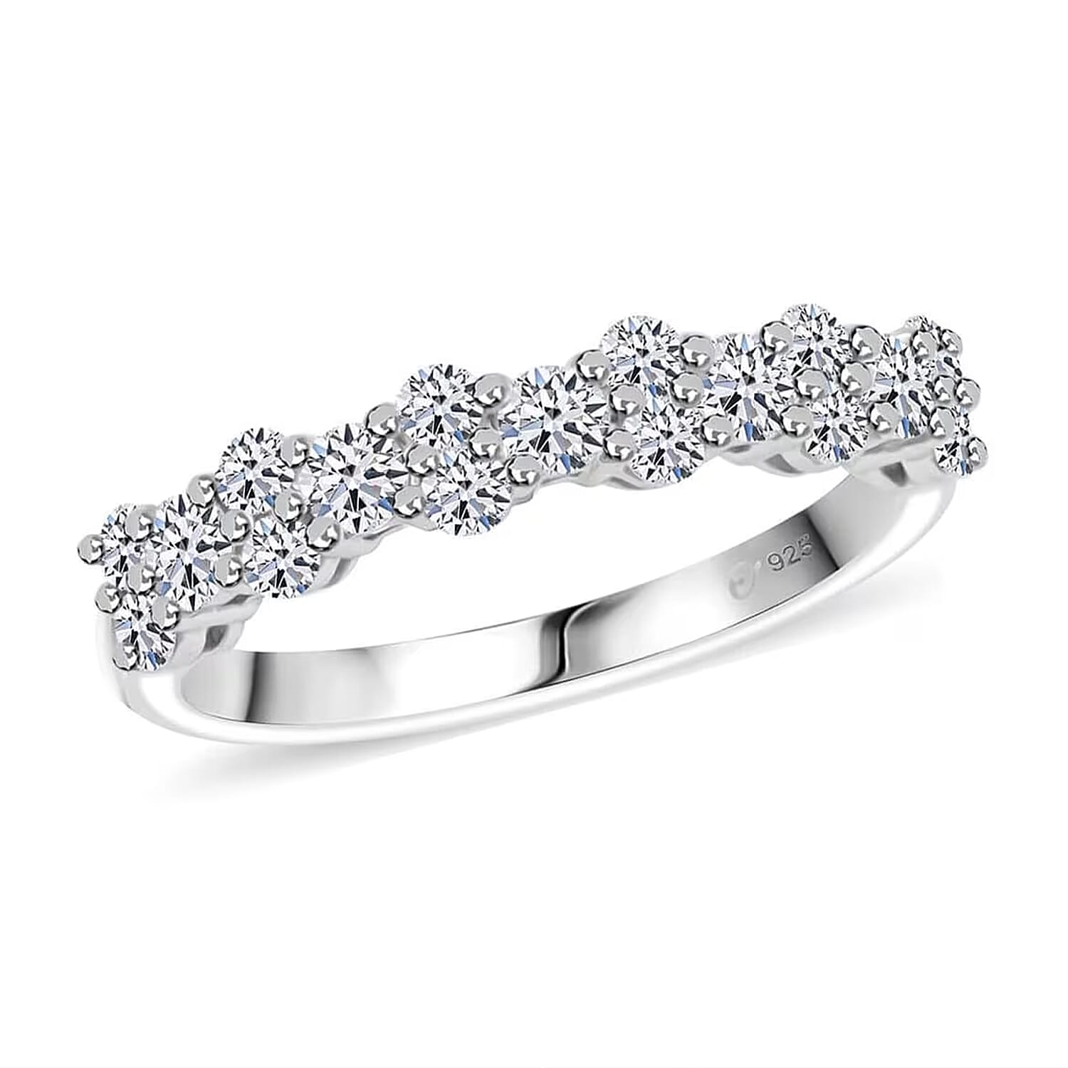 Luxuriant Lab Grown Diamond (G, SI) Ring in Sterling Silver (Size 7.0) 0.75 ctw