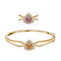 Certified & Appraised Luxoro 10K Yellow Gold AAA Turkizite, Diamond (G-H, I2) (0.27 cts) Bangle Bracelet (8.00 In) (11 g) 3.10 ctw
