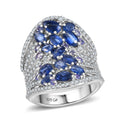GP Celestial Dream Collection Kyanite and Multi Gemstone 7.00 ctw Starry Night Ring in Rhodium Over Sterling Silver (Size 10.0) - Sticky add to cart bar