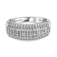 Luxuriant Lab Grown Diamond (G-H, SI) Ring in Rhodium Over Sterling Silver (Size 9.0) 1.00 ctw