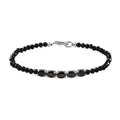 D'Joy Elite Shungite and Thai Black Spinel Beaded 14.70 ctw Bracelet in Rhodium Over Sterling Silver (7.25 In) - Sticky add to cart bar