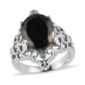 Elite Shungite and Mojave Blue Apatite 3.00 ctw Ring in Stainless Steel (Size 10.0) - Sticky add to cart bar