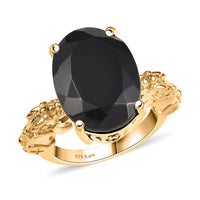 Karis Elite Shungite 6.90 ctw Solitaire Ring in 18K YG Plated (Size 10.0)
