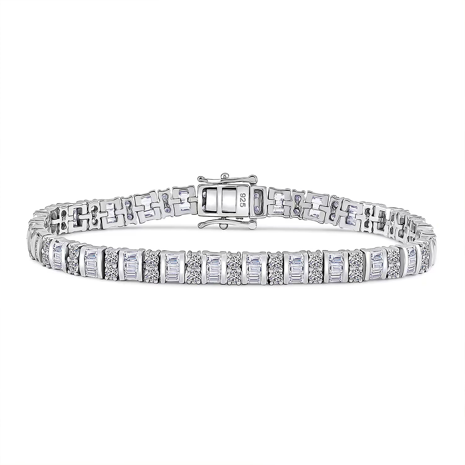 Luxuriant Lab Grown Diamond G SI 5.00 ctw Bracelet in Rhodium Over Sterling Silver (7.25 In)