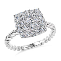 TLV Pre Doorbuster Deal Luxuriant Lab Grown Diamond (G, SI) (Cush) Ring in Sterling Silver (Size 10.0) 0.57 ctw