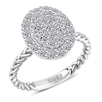 TLV Pre Doorbuster Deal Luxuriant Lab Grown Diamond (G, SI) (Cush) Ring in Sterling Silver (Size 10.0) 0.57 ctw