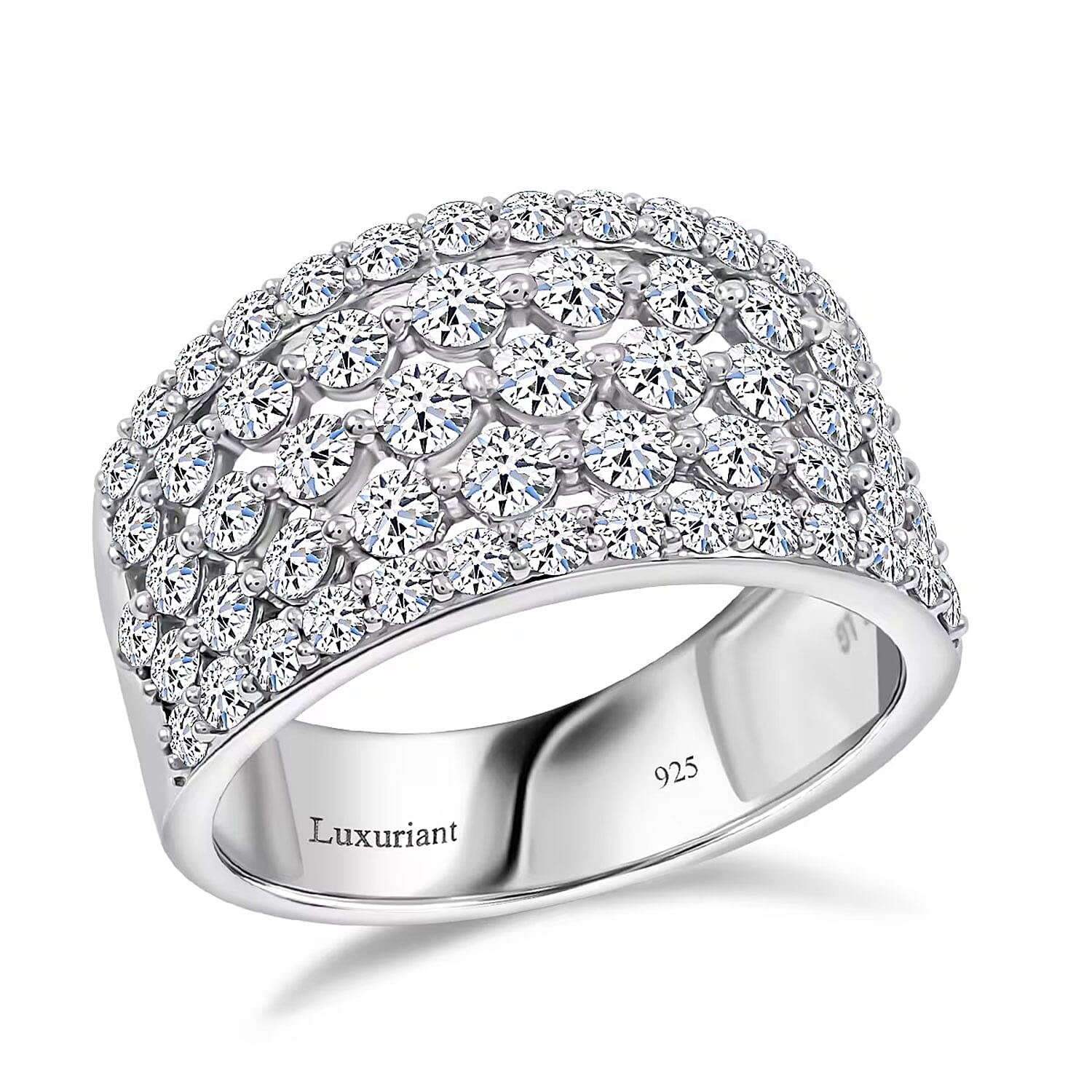 Luxuriant Lab Grown Diamond (G, SI) Ring in Sterling Silver (Size 10.0) (Delivery in 08 - 10 Days) 2.05 ctw