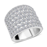Pre Doorbuster Deal Luxuriant Lab Grown Diamond (G, SI) Ring in Sterling Silver (Size 10.0) 3.45 ctw