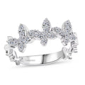 Luxuriant Lab Grown Diamond Butterfly Ring in Sterling Silver - Sticky add to cart bar