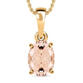 Pink Morganite 1.40 ctw Solitaire Pendant without Chain in Vermeil Yellow Gold Over Sterling Silver - Sticky add to cart bar