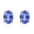 Tanzanite Solitaire Stud Earrings in Platinum Over Sterling Silver 1.65 ctw - Sticky add to cart bar