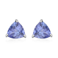 Tanzanite Solitaire Stud Earrings in Platinum Over Sterling Silver 1.60 ctw