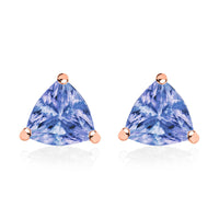 Tanzanite Solitaire Stud Earrings in Platinum Over Sterling Silver 1.60 ctw
