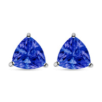 Iliana AAA Tanzanite Solitaire 2.90 ctw Stud Earrings in 18K White Gold