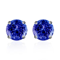 AAAA Tanzanite 2.90 ctw Solitaire Stud Earrings in 950 Platinum