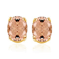 Premium Marropino Morganite Solitaire Stud Earrings in Platinum Over Sterling Silver 2.60 ctw - Sticky add to cart bar