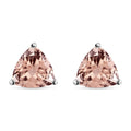 D'Joy Marropino Morganite Solitaire Stud Earrings in Platinum Over Sterling Silver 3.20 ctw - Sticky add to cart bar