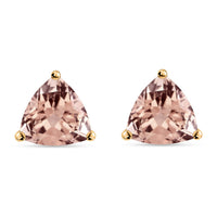 D'Joy Marropino Morganite Solitaire Stud Earrings in Platinum Over Sterling Silver 3.20 ctw