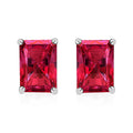 D'Joy Premium Ouro Fino Rubellite 2.50 ctw Solitaire Stud Earrings in Platinum Over Sterling Silver - Sticky add to cart bar