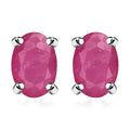 D'Joy Tanzanite 1.00 ctw Solitaire Stud Earrings in Platinum Over Sterling Silver - Sticky add to cart bar