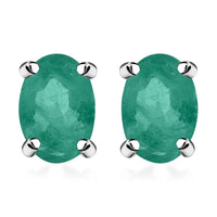D'Joy Tanzanite 1.00 ctw Solitaire Stud Earrings in Platinum Over Sterling Silver