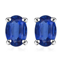 D'Joy Tanzanite 1.00 ctw Solitaire Stud Earrings in Platinum Over Sterling Silver