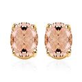 Premium Marropino Morganite Solitaire Stud Earrings in Platinum Over Sterling Silver 2.60 ctw - Sticky add to cart bar