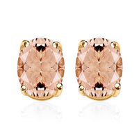 Premium Marropino Morganite Solitaire Stud Earrings in Platinum Over Sterling Silver 2.60 ctw