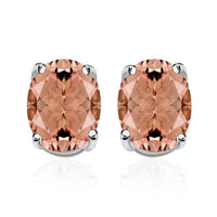 Premium Marropino Morganite Solitaire Stud Earrings in Platinum Over Sterling Silver 2.60 ctw