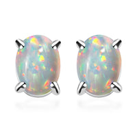Premium Sleeping Beauty Turquoise Solitaire Stud Earrings in Platinum Over Sterling Silver 1.70 ctw